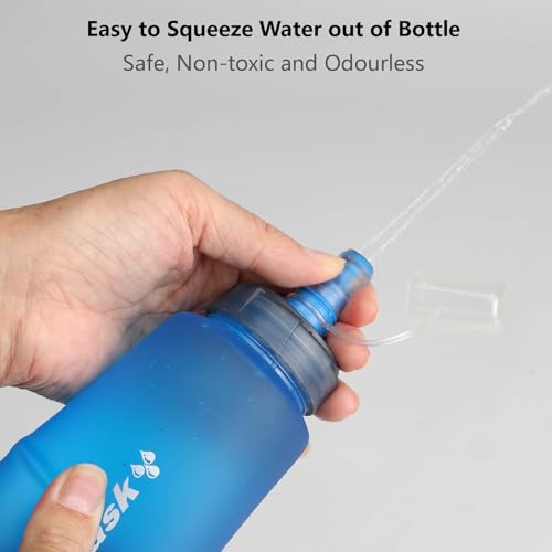 JEELAD Soft Folding Water Bottles, TPU Running Hydration Flask Ideal for Hiking Cycling Climbing