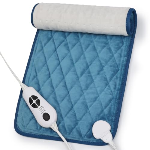 Heating Pad,Heated Blanket,Heating Pad for Back Neck,GrayBlue,24x12 in - color: Rhombicblue, size: 24x12 Inch