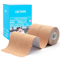 OK TAPE Kinesiology Tape PRO Pre-Cut Latex Free Strips 2in x 16.4ft 2Rolls - color: Beige+beige
