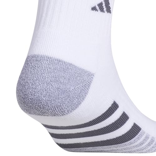 adidas Men's Cushioned Socks 3 Pairs - color: White/Grey/Onix Grey/3.0/Quarter, size: Large, style: Quarter