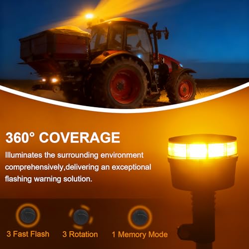 1Pcs Led Beacon Light Amber Emergency Strobe Lights - color: Beacon Light - B