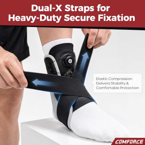 Ankle Brace for Women & Men with 2 Support Bars, Quick Adjustment