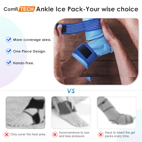 ComfiTECH Ankle Ice Pack Wrap Reusable Heel Cold Sleeve