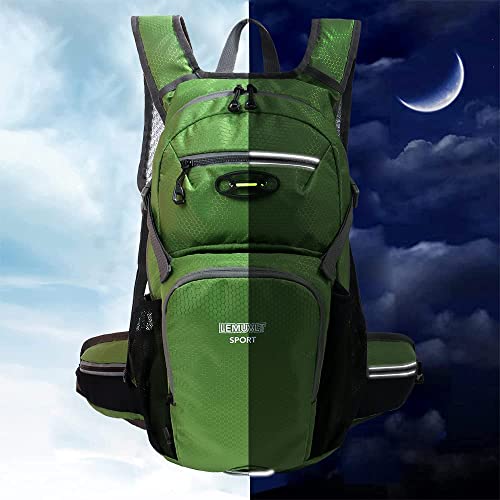 Hiking Daypack 15L Lightweight Waterproof Backpack - color: Olive