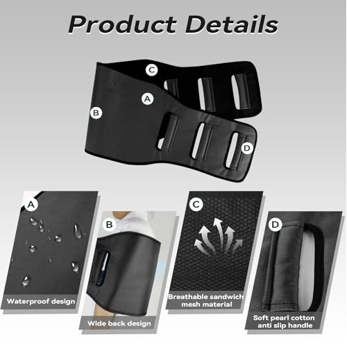 Transfer Belt Transfer Sling for Elderly, Lift Assist Gait Belt for Seniors - color: Black