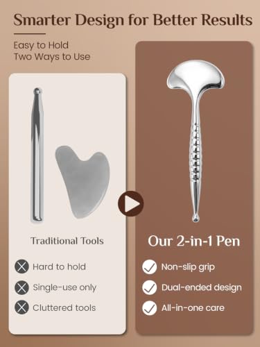 Rena Chris Stainless Steel Acupuncture Pen, Manual Reflexology Tools for Muscle Tension and Pain Relief, Acupressure Pen with Storage Pouch - size: 1PCS-G