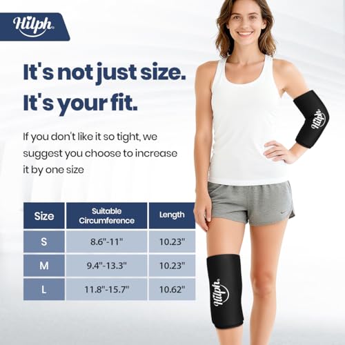 Hilph Elbow Ice Pack Wrap, Multi-Use Ice Sleeve for Elbow Arm Knee, Medium - size: Medium, style: Black