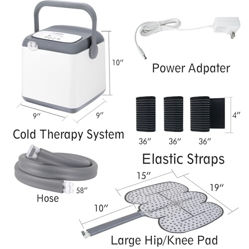 NEHOO Cold Therapy Ice Machine with Extra Large Knee/Hip Pad, Pain Relief for Post-Surgery Recovery, Programmable Continuous Ice Circulation for Faster Swelling Reduction