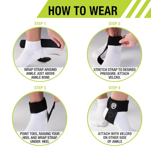 Pro-Tec Athletics Achilles Tendon Support, Tendinitis Relief, Compression Pad, Stabilization, Adjustable Strap & Heel Lift - size: Small/Large