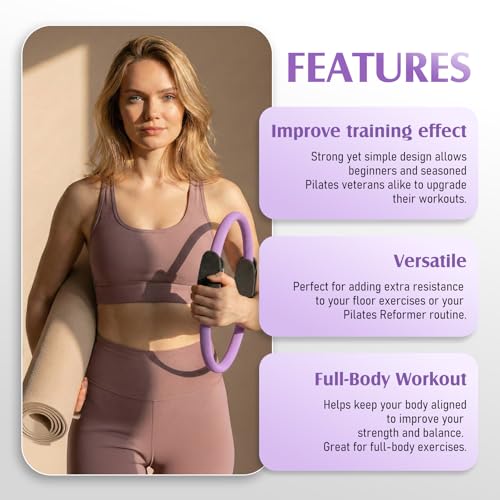 JKSHMYT Pilates Ring, 14.5 inch Magic Circle Pilates Equipment - color: Purple