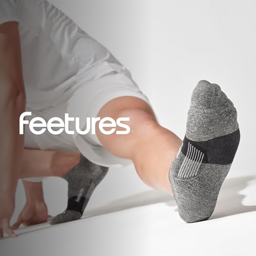 Feetures Elite Light Cushion No Show Tab Sock Wave - color: New Gray (1 Pair), size: Medium
