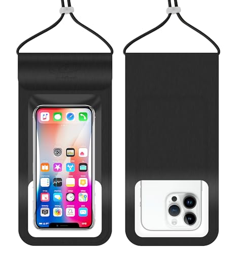 HiRui Universal Waterproof Phone Pouch, Black, X-Large - color: Black, size: X-Large