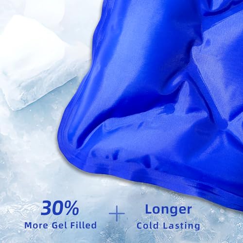 ZNÖCUETÖD Enhanced Knee Ice Pack Wrap for Pain Relief, Large Gel Ice Pack for Knee Leg Injuries Reusable with Cold Compression for Tendonitis, Arthritis, Swelling, Bruises, Surgery Recovery - color: Blue