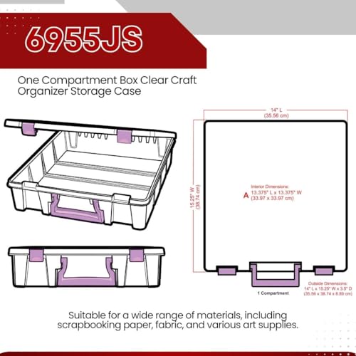 ArtBin Essentials 12 x 12 One-Compartment Craft Box, Clear - color: Purple