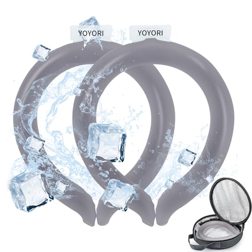 2 Pack Neck Cooling Tube with Insulated Cooling Bag, Reusable PCM Ice Ring - color: Gray*2