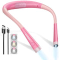 Glocusent Reading Light,Pink Neck Light,80-hr Rechargeable Book Light - color: Pink, size: Standard-Medium