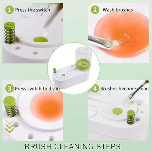 Upgraded Paint Brush Cleaner Tool,Brush Rinser Cup Painting Running Water Circulation Art Supplies for Acrylic,Watercolor and Water Based for Adults Artist Beginners and Kid(Green) - color: Green