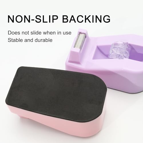 Desktop Tape Dispenser Heavy Duty Desk Accessories Floral Office Tape Dispensers, Weighted Non-Skid Base, Macaron Green - color: Macaron Green