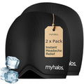 Myhalos® Migraine & Headache Relief Cap, 30% More Gel, Hot & Cold Ice Wrap - color: Black - Pack of 2