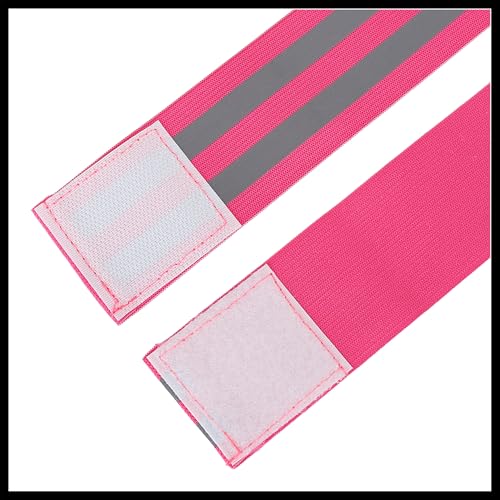 8pcs Reflective Bands for Arm Reflective Armbands High Visibility Night Cycling Riding Reflector Tape Straps Bracelet Pink Durable Material