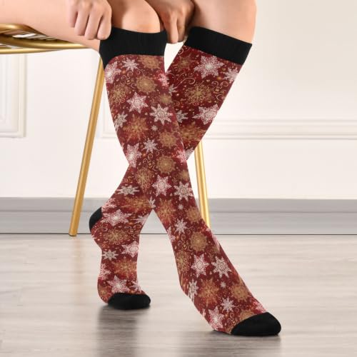 Wusikd Cats Compression Socks for Women and Men Circulation Cute Long Socks for Athletic Running 1 - color: Snowflake
