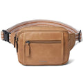 LATMAP 3L TRIPLE ZIP Fanny Packs Belt Bag For Women Men Crossbody Waist Pack Sling Chest Bum Travel Bag Purse Faux Leather Fashion Cute Tan - color: Tan