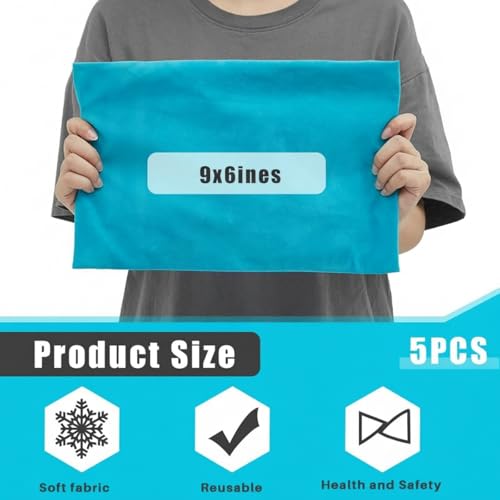Paterr 5 Pcs Soft Flannel Cold Pack Sleeves Fabric Cover, 6"x9" - size: 6"x9"
