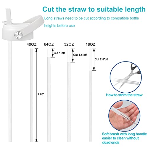 KMN Wide Mouth Straw Lid with Flip Top, Replacement Cap with Straw for Hydro Flask 18 32 40 oz Wide Mouth Water Bottle & 12 16 20 oz Coffee Flask, BPA-Free Leakproof Sports Lid (White) - color: White