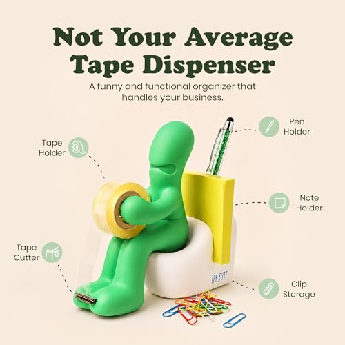The Butt Tape Dispenser – Funny Green Desk Accessories, Office Gag Gift - color: Green