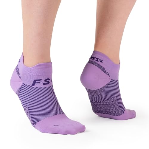 OrthoSleeve FS4 Plantar Fasciitis Compression Socks - color: Lavendar No Show, size: Small