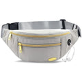 Entchin Water-Resistant Fanny Pack, 4-Zipper Belt Bag - color: Mini Grey