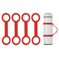 PATIKIL Water Bottle Carrier Grip, Portable Soft Silicone Non-Slip Water Handle Grip Water Bottle Holder Strap for Outdoor - color: Red
