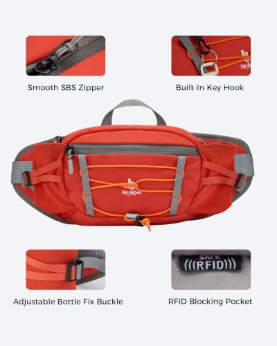 Fanny Pack with 2 Water Bottle Holder for Women Men, Waist Bag - color: Orange