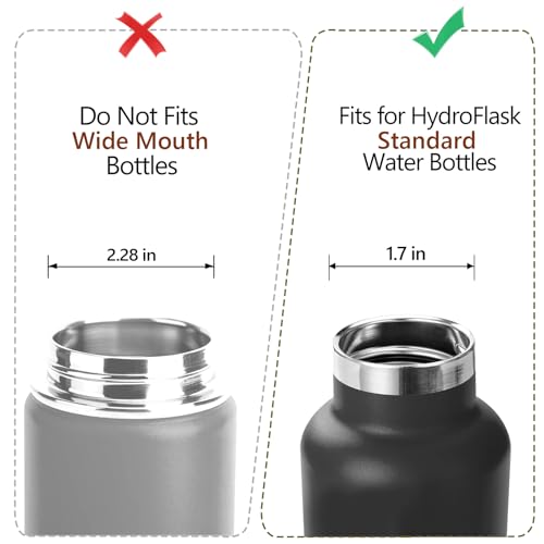 EIPOSAU Auto Flip Lid for Hydro Flask Standard Mouth Bottle, Spout lid for HydroFlask Narrow Mouth Bottle, Replacement Lid with Button Lock - color: Black