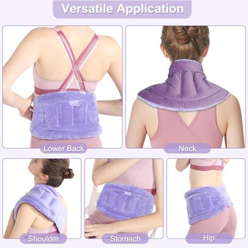 SuzziPad Microwave Heating Pad for Back & Lumbar Discomfort, Purple - color: Purple