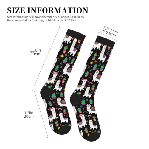 Compression Socks Knee High Circulation Support Socks For Women Men Athletic Running Hiking Cycling - color: Alpaca