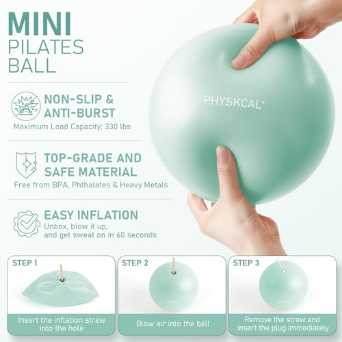 PhysKcal Pilates Kit, 15-Inch Pilates Ring with 1x Pilates Ball & 5X Bands - color: Mint