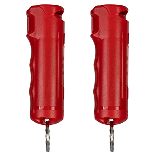 Police Magnum Keychain Pepper Spray Flip Top Safety 2 Pack 1/2oz - Maximum Heat Strength OC with Dye - Tactical Small Compact Case Holder - for Women & Men's Self Defense - Made in The USA - color: RED