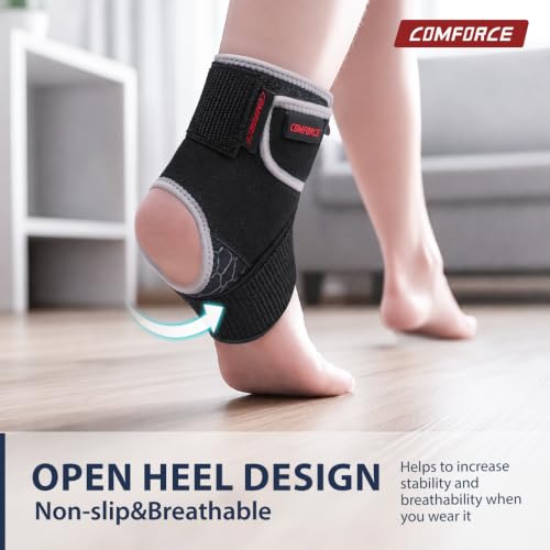 Ankle Brace with Compression Wrap, Ankle Support Sprained Brace - style: Ankle Brace Black