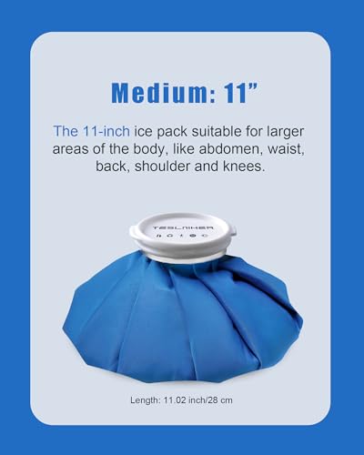 Ice Pack for Injuries Reusable, Ice Bags Reusable Hot Water Bag for Pain Relief, Hot & Cold Therapy Ice Bag, No-Leak Elastic Breathable Ice Cold Pack, Size 11" - size: 11"