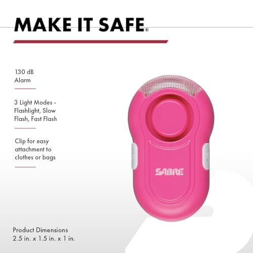 SABRE Runner Pepper Gel Spray for Running, Walking & Personal Safety - color: Runner Pepper Gel with Personal Alarm, Pink