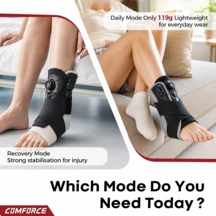 Ankle Brace for Women & Men with 2 Support Bars, Quick Adjustment