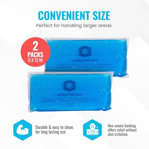 ICEWRAPS 6"x12" Flexible Extra-Large Gel Reusable Ice Packs, 2 Pack - Blue - size: 6"x12", style: Blue - 2Pack