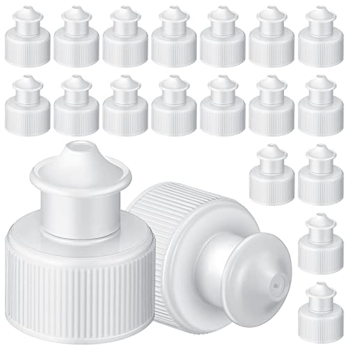 Sieral 20 Pcs 28 mm Push Pull Cap for Water White Bottle Sports Bottle Lid
