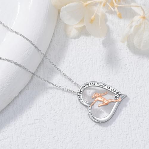 PROESS Tennis/Basketball/Soccer/Gymnastics/Running/Golf/Barbell Necklace 925 Sterling Silver Sports Pendant Inspirational Jewelry Gifts for Women - style: Soccer
