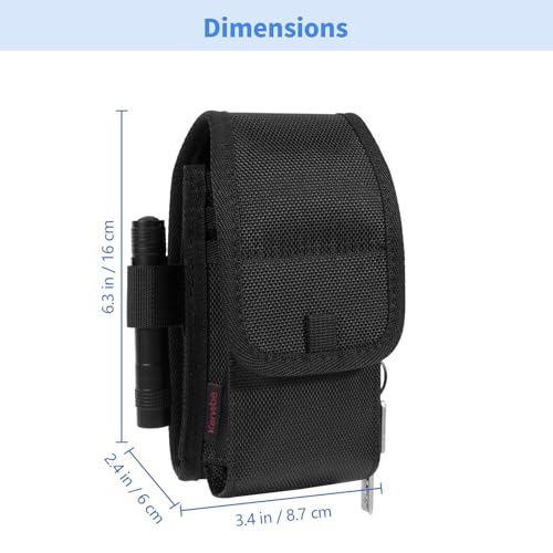 KENOBE Belt EDC Pouch, 5-Pocket Cell Phone/Tool Holder, Black - color: Black