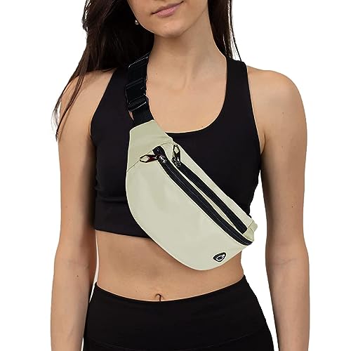 Fanny Packs for Men and Women Water-Repellent Sports Waist Pack Bag - color: 1pack-Beige