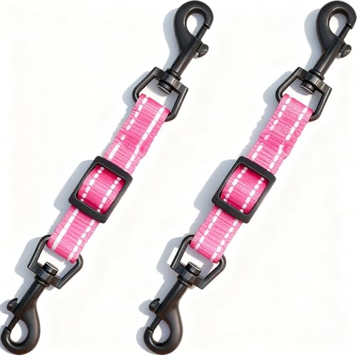Adjustable Dog Collar Safety Backup Clip, Pink - color: Pink, size: M(7.2~8.7 in adjustable length x 0.6 in width)