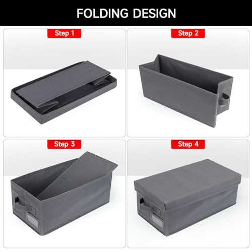 NUSWOR Upgrades DVD Storage Box - 2Pack DVD Organizer with Lid - Grey - size: 2PACK