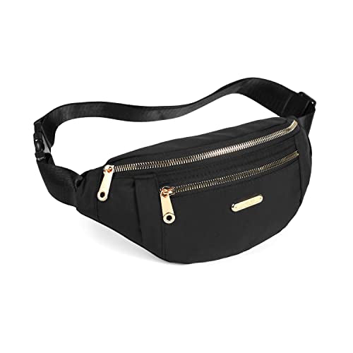 Fanny Pack Waist Pack for Women, Fashion Waist Bag with Adjustable Strap for Travel Sports Running black - color: black